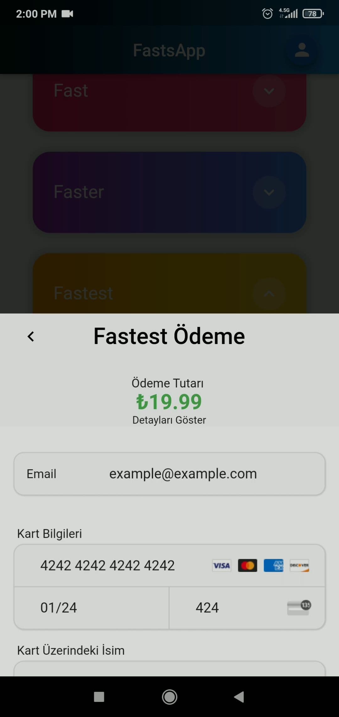 FastsApp / Ödeme 1